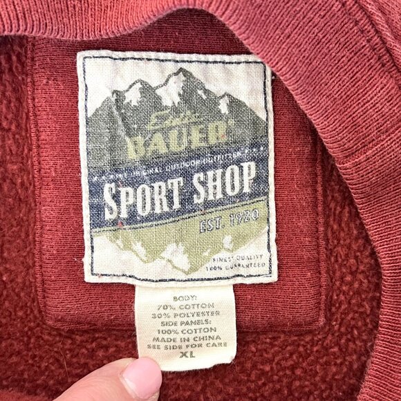 Eddie Bauer XL Red Crewneck Sweatshirt Seattle USA Logo Cotton Blend Pullover - Picture 4 of 14